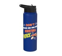No me obligues a usar mi voz de Kristina Nombre divertido de Kristina Stainless Steel Insulated Water Bottle