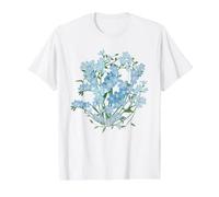No me Olvides de mí, Flor, Flor, botánica, Primavera, Floral Camiseta gráfica económica, Hombre, Blanco, L