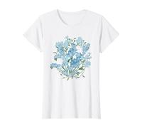 No me Olvides de mí, Flor, Flor, botánica, Primavera, Floral Camiseta gráfica económica, Mujer, Blanco, XL