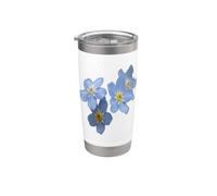 No me olvides románticas flores azules Vaso térmico de acero inoxidable de doble pared