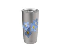 No me olvides románticas flores azules Vaso térmico de acero inoxidable de doble pared