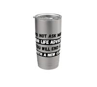 No me pidas consejos de por vida, terminarás con un gato nuevo Vaso térmico de acero inoxidable de doble pared