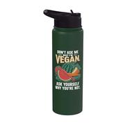 No me preguntes por qué soy vegano Divertido Vegetariano Stainless Steel Insulated Water Bottle