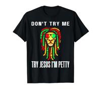 No me pruebes, Prueba con Jesús, Soy el mezquino Leo Zodiac Birthday Lion Camiseta gráfica económica, Hombre, Negro, S