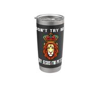 No me pruebes, prueba con Jesús, soy el mezquino Leo Zodiac Birthday Lion Vaso térmico de acero inoxidable de doble pared