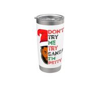 No me pruebes Prueba con Santa I'm Petty Black Men Melanin King Fun Vaso térmico de acero inoxidable de doble pared