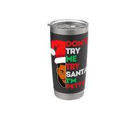 No me pruebes Prueba con Santa I'm Petty Black Men Melanin King Fun Vaso térmico de acero inoxidable de doble pared