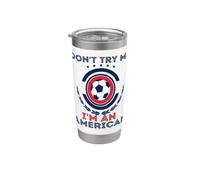 No me pruebes, soy un fútbol americano, papá, niño, niña, fútbol Vaso térmico de acero inoxidable de doble pared