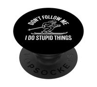 No me sigas Hago Cosas estúpidas Esquiador Divertido PopSockets PopGrip Adhesivo