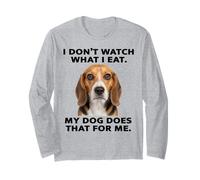 No Miro lo Que como, mi Perro Hace un Divertido Meme del Perro Beagle Manga Larga
