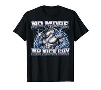 No More Mr Nice Guy Funny Alpha Wolf Meme Unhinged Brainrot Camiseta gráfica económica, Hombre, Negro, L