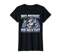 No More Mr Nice Guy Funny Alpha Wolf Meme Unhinged Brainrot Camiseta gráfica económica, Mujer, Negro, M
