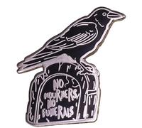 No Mourners No Funerals Gótico Gótico Cuervo Negro Lápida Tumba Lápida Cementerio Seis Cuervos 3,17 cm Esmalte Pin Insignia, 1.25 Inches, Esmalte, Esmalte
