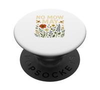 No Mow May Bee Friendly Wildflower Gardening Eco PopSockets PopGrip Adhesivo