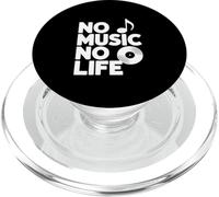 No Music No Life Cita Inspiradora Amante de la música PopSockets PopGrip para MagSafe