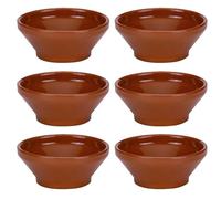 No name Barro Profesional Set 6 Cuencos Sopa Barro 16cm Cerámica Rústico Apto Microondas Apto Horno