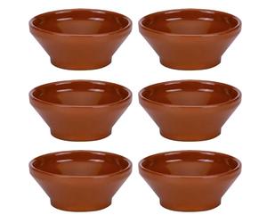 No name Barro Profesional Set 6 Cuencos Sopa Barro 16cm Cerámica Rústico Apto Microondas Apto Horno
