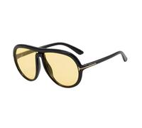 No Name Ltd Gafas de sol de gran tamaño con tinte amarillo, marco negro grande, lentes de colores ligeramente tintados