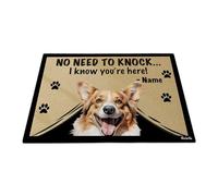 No Necesitas Llamar, Sé Que Estás Aquí - Pembroke Welsh Corgi Tapete para Puerta Suave Felpudo De Entrada Fácil De Limpiar Alfombra De Baño para Trasera Delantera Jardín Cocina 40X60 Cm