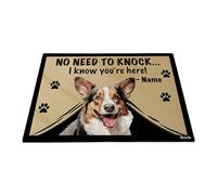 No Necesitas Llamar, Sé Que Estás Aquí - Perro Corgi Galés De Cardigan Felpudo De Bienvenida Duradero Tapete para Puerta Suave Felpudo De Entrada para Cocina Trasera Delantera Entrada Casa 40X60 Cm