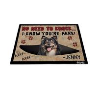 No Necesitas Llamar, Sé Que Estás Aquí - Perro Finlandés De Laponia con Pata De Perro Alfombra Puerta Antideslizante Felpudo De Bienvenida Cómodo Felpudo De Entrada para Interior Pasillo 40X60 Cm