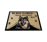 No Necesitas Llamar, Sé Que Estás Aquí - Perro Finlandés De Laponia Tapete para Puerta Duradero Felpudo De Bienvenida Antideslizante Alfombra Puerta para Trasera Delantera Jardín Pasillo 40X60 Cm