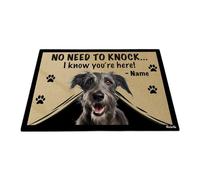 No Necesitas Llamar, Sé Que Estás Aquí - Perro Lebrel Escocés Tapete para Puerta Divertidos Felpudo De Bienvenida Antideslizante Alfombra De Baño para Cuarto Cocina Entrada Casa 40X60 Cm