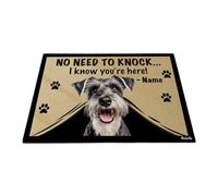 No Necesitas Llamar, Sé Que Estás Aquí - Perro Schnauzer Mediano Felpudo De Bienvenida Suave Tapete para Puerta Antideslizante Felpudo De Entrada para Entrada Casa Jardín Trasera Delantera 40X60 Cm