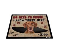 No Necesitas Llamar, Sé Que Estás Aquí - Perro Vizsla con Pata De Perro Alfombra Puerta Divertidos Alfombra De Baño Fácil De Limpiar Felpudo De Bienvenida para Interior Jardín 40X60 Cm