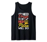 No Necesito Drogas para drogarme una Rebanada de Pizza Diabetes T2D Camiseta sin Mangas