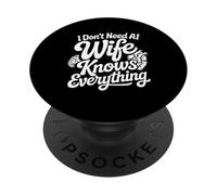 No Necesito Inteligencia Artificial, mi Esposa lo Sabe Todo, Esposo Divertido PopSockets PopGrip Adhesivo