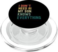No Necesito Inteligencia Artificial, mi Hijo lo Sabe Todo: Divertido, Familiar, Retro PopSockets PopGrip para MagSafe