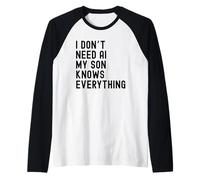 No Necesito Inteligencia Artificial, mi Hijo lo Sabe Todo: Familia Divertida Camiseta Manga Raglan