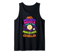 No Necesito Música Halloween Luna y Murciélagos Camiseta sin Mangas