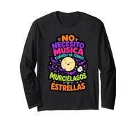 No Necesito Música Halloween Luna y Murciélagos Manga Larga