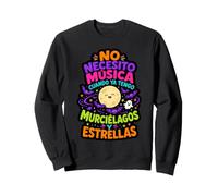 No Necesito Música Halloween Luna y Murciélagos Sudadera