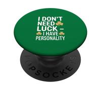 No Necesito Suerte Tengo Personalidad Shamrock PopSockets PopGrip Adhesivo