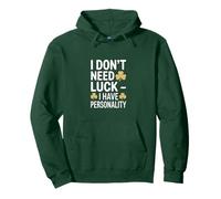 No Necesito Suerte Tengo Personalidad Shamrock Sudadera con Capucha