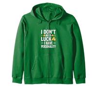 No Necesito Suerte Tengo Personalidad Shamrock Sudadera con Capucha