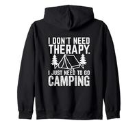 No Necesito Terapia Camping Humor Aventura al Aire Libre Sudadera con Capucha