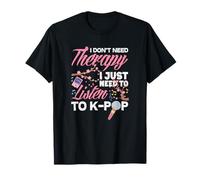 No Necesito Terapia Necesito Escuchar Anime K-Pop Camiseta