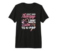 No Necesito Terapia Necesito Escuchar Anime K-Pop Camiseta Premium