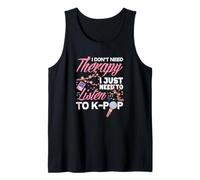 No Necesito Terapia Necesito Escuchar Anime K-Pop Camiseta sin Mangas
