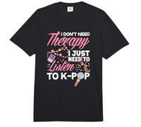 No Necesito Terapia Necesito Escuchar Anime K-Pop Comfort Colors Adult Heavyweight T-Shirt