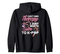 No Necesito Terapia Necesito Escuchar Anime K-Pop Sudadera con Capucha