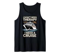 No Necesito Terapia Necesito un Crucero Divertido Camiseta sin Mangas