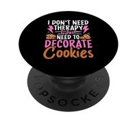 No necesito terapia Solo necesito decorar galletas PopSockets PopGrip Adhesivo