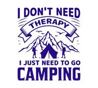 No necesito terapia, solo necesito ir a acampar. Calcomanías de pared 42x49.1cm Personalización personalizada Azul oscuro