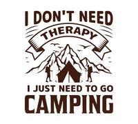 No necesito terapia, solo necesito ir a acampar. Calcomanías de tallado fino 67.2x78.6cm Fácil instalación Café