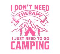 No necesito terapia, solo necesito ir a acampar. Calcomanías de tallado fino 67.2x78.6cm Pegatinas para vidrio Rosa